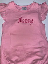 Load image into Gallery viewer, Customized Baby to Toddler Embroidered Ruffle Bottom Romper