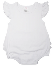Load image into Gallery viewer, Customized Baby to Toddler Embroidered Ruffle Bottom Romper