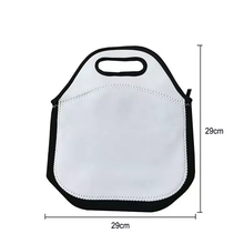 Load image into Gallery viewer, Blank Lunch Bag for Sublimation with White front / Black back, trim and sides with inside zipper