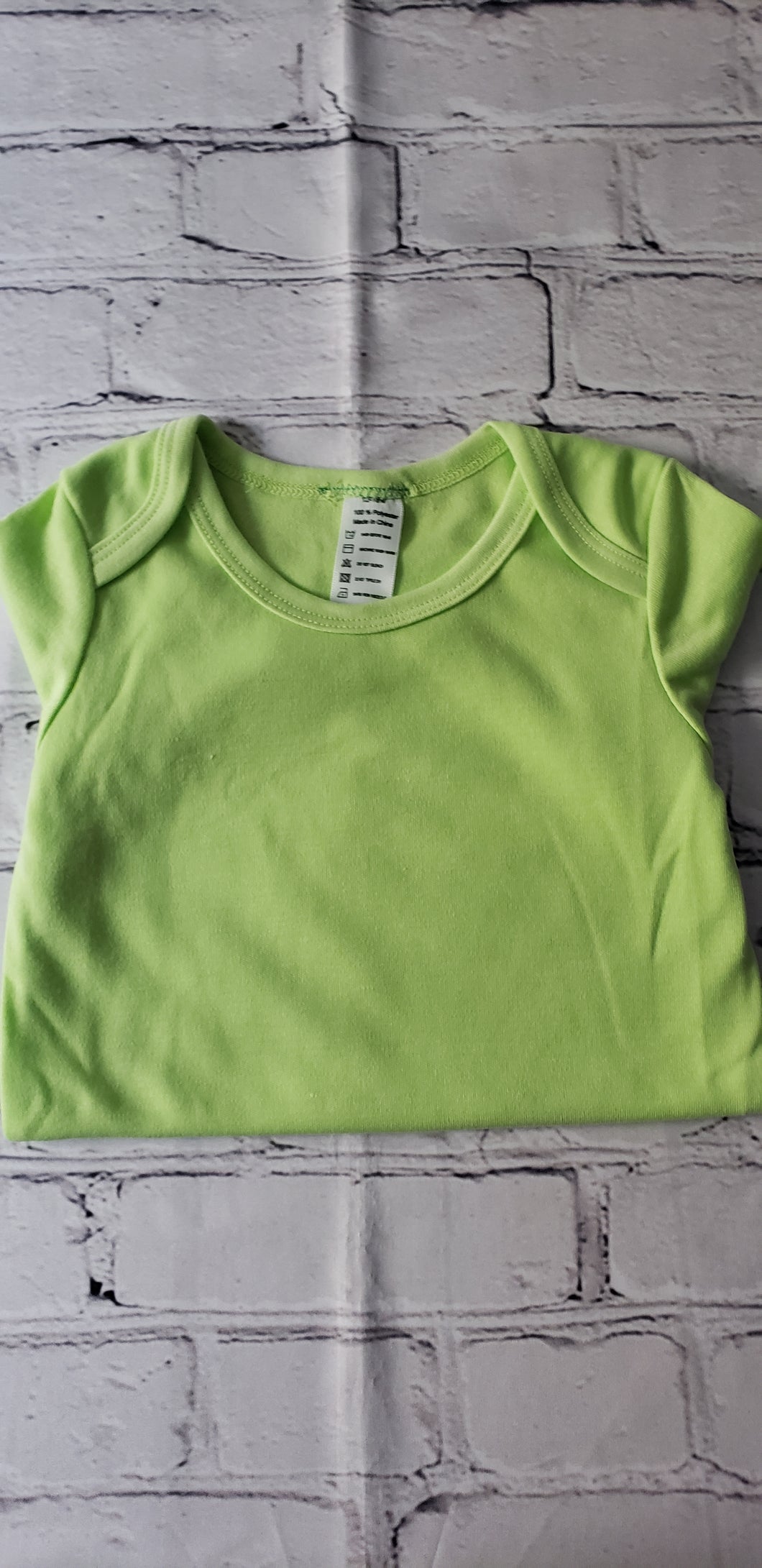 Sublimation Short Sleeve Baby Bodysuits Solid Color Green Size 12-18 Months