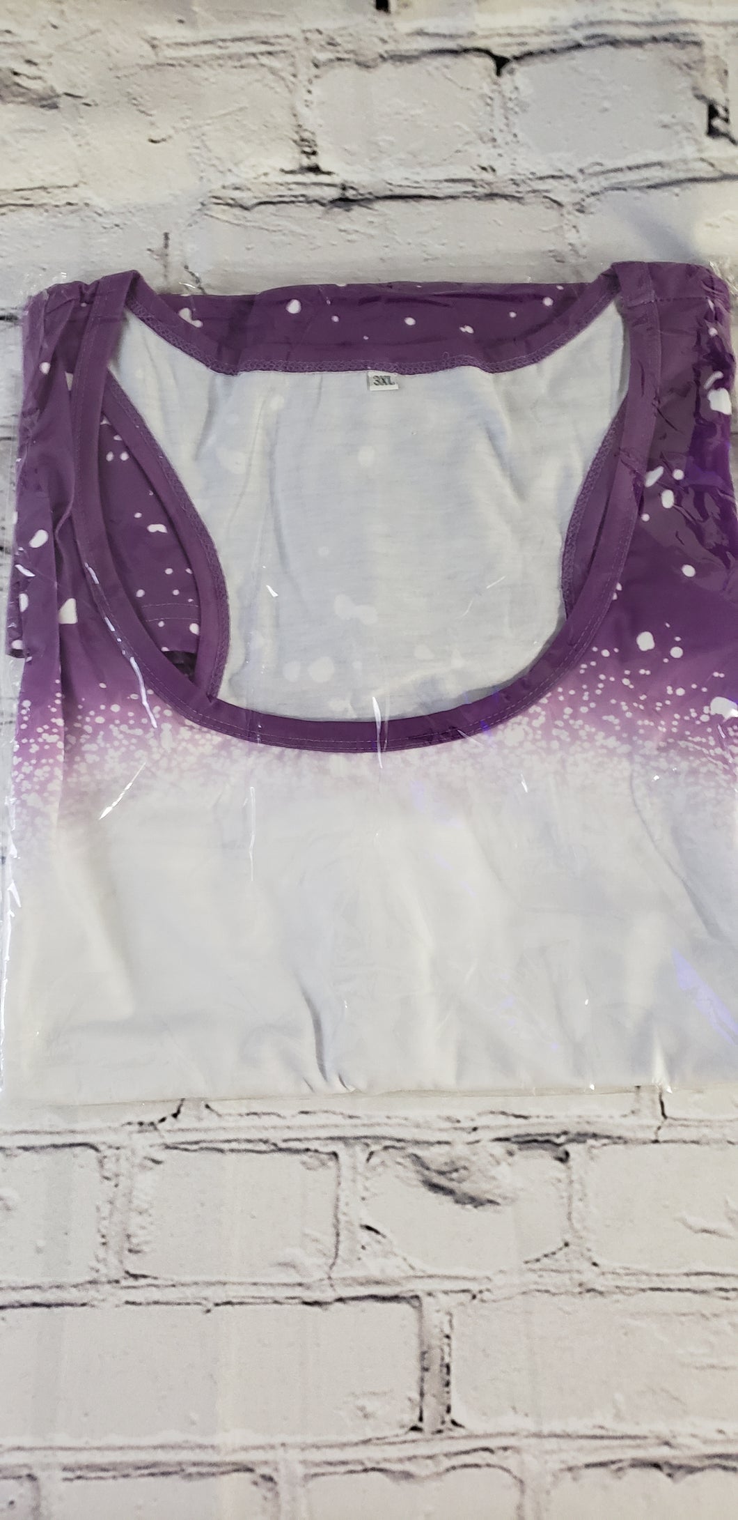 Blank Faux Bleach 100% polyester fabric Tank Top shirts made for sublimation 3XL